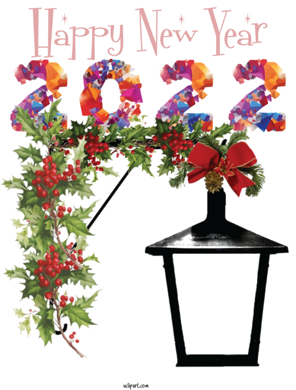 Free Holidays Floral Design Design Flower For New Year 2022 Clipart Transparent Background
