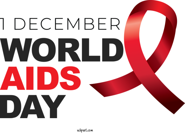 Free Holidays Logo Font Design For World AIDS Day Clipart Transparent Background