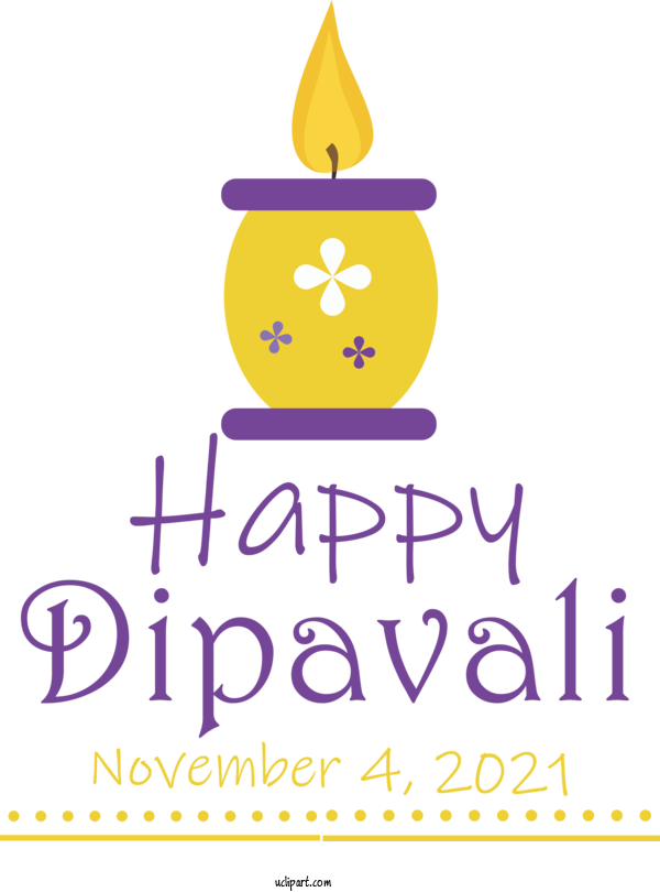 Free Holidays Line Yellow Happiness For Diwali Clipart Transparent Background