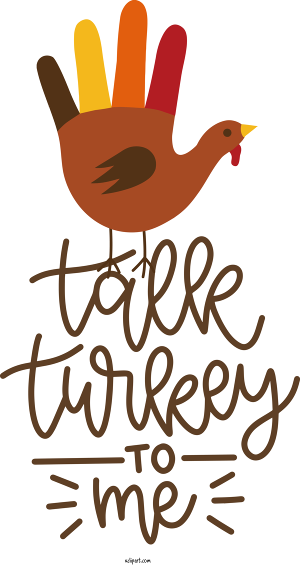 Free Holidays Turkey Flower Text For Thanksgiving Clipart Transparent Background
