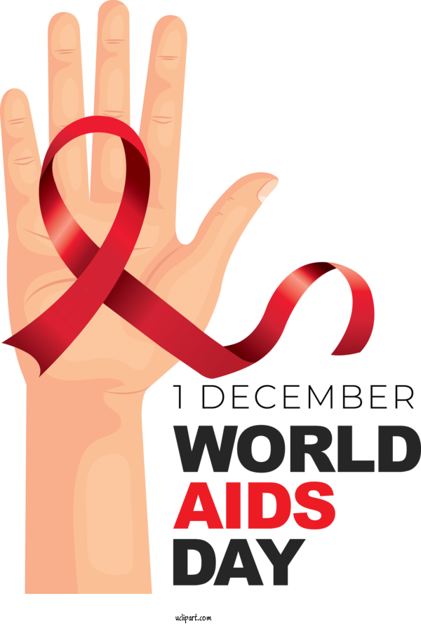 Free Holidays World AIDS Day Red Ribbon World Wildlife Day For World AIDS Day Clipart Transparent Background