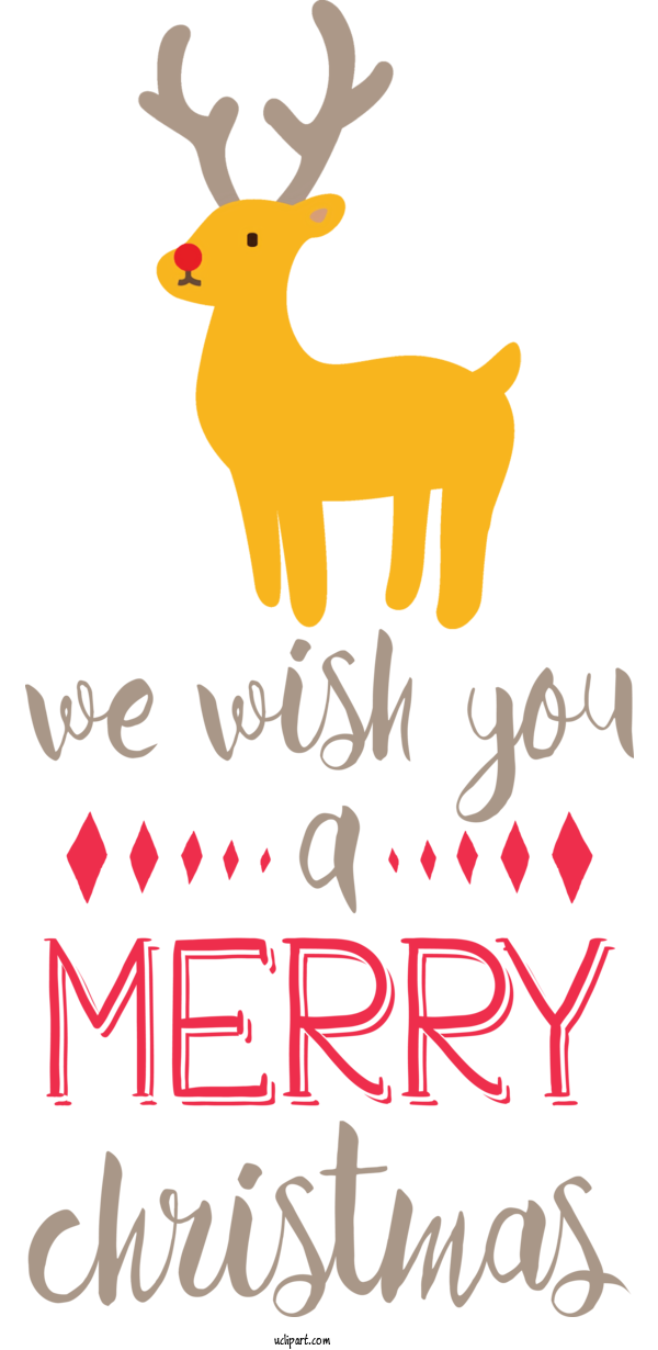 Free Holidays Reindeer Deer Line For Christmas Clipart Transparent Background