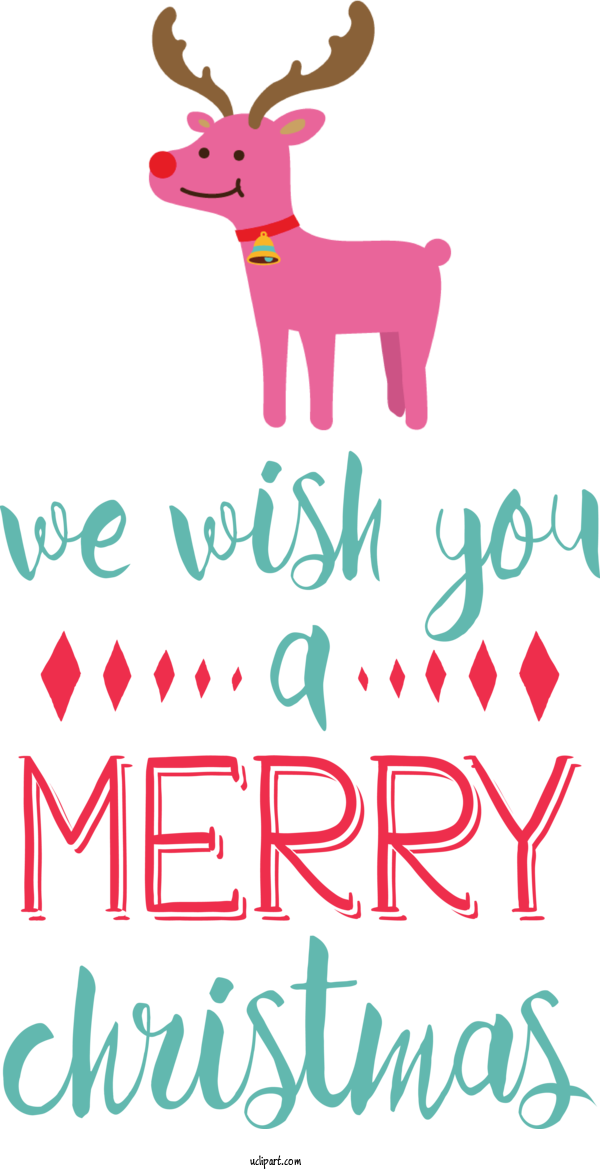Free Holidays Reindeer Deer Design For Christmas Clipart Transparent Background