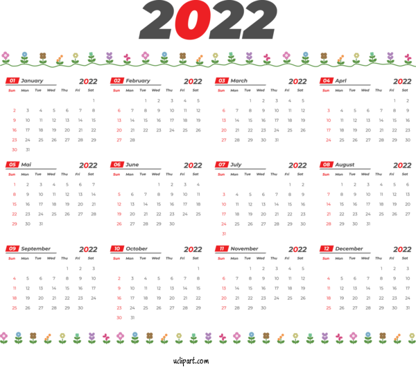 Free Life Design Text Calendar System For Yearly Calendar Clipart Transparent Background