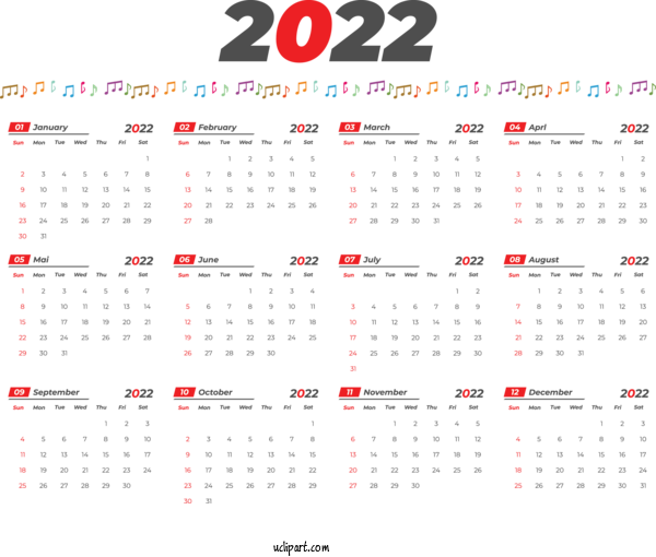 Free Life Line Design Font For Yearly Calendar Clipart Transparent Background