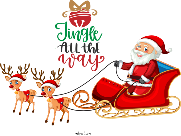 Free Holidays Reindeer Santa Claus Christmas Day For Christmas Clipart Transparent Background
