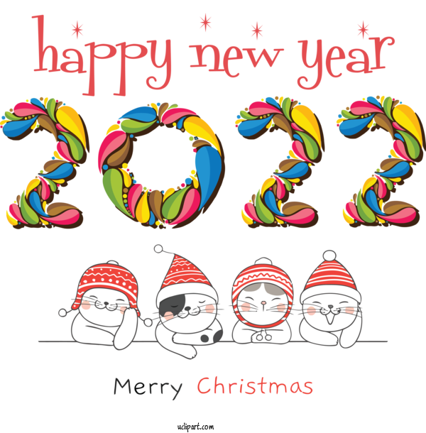 Free Holidays Cartoon Animal Figurine Line For New Year 2022 Clipart Transparent Background
