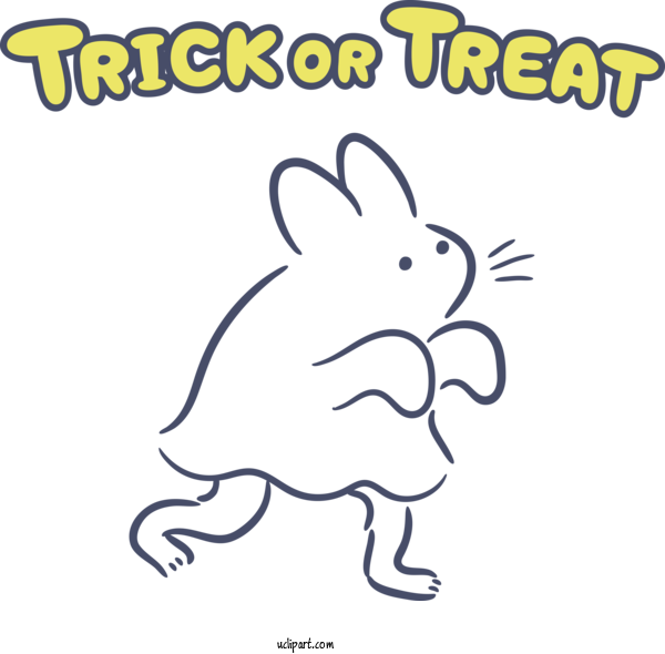 Free Holidays Hares Easter Bunny Cartoon For Halloween Clipart Transparent Background