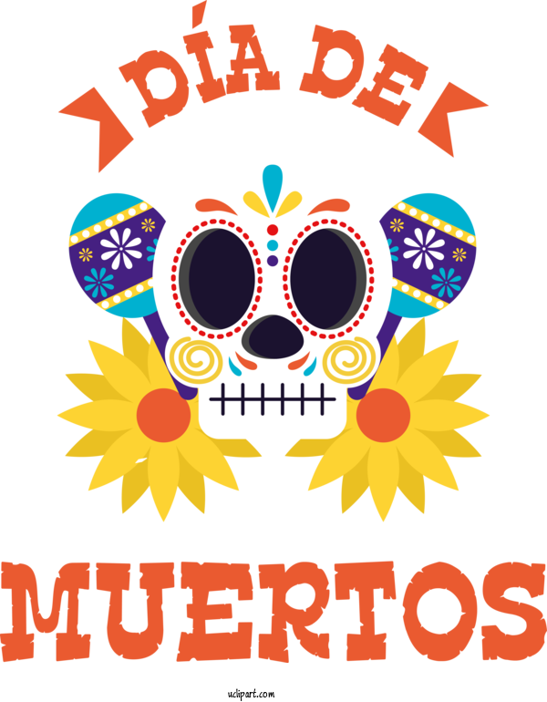 Free Holidays Day Of The Dead Calavera Papel Picado For Day Of The Dead Clipart Transparent Background