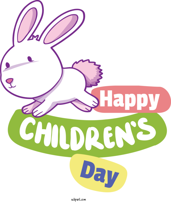 Free Holidays Easter Bunny Rabbit Logo For Children's Day Clipart Transparent Background