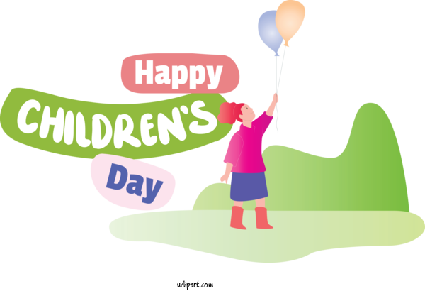 Free Holidays Logo Cartoon Design For Children's Day Clipart Transparent Background