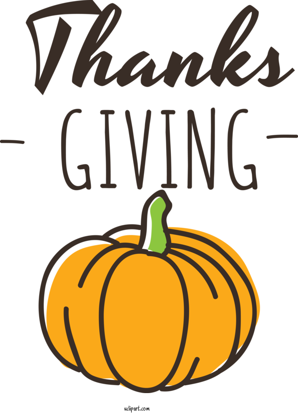 Free Holidays Vegetable Pumpkin Line For Thanksgiving Clipart Transparent Background