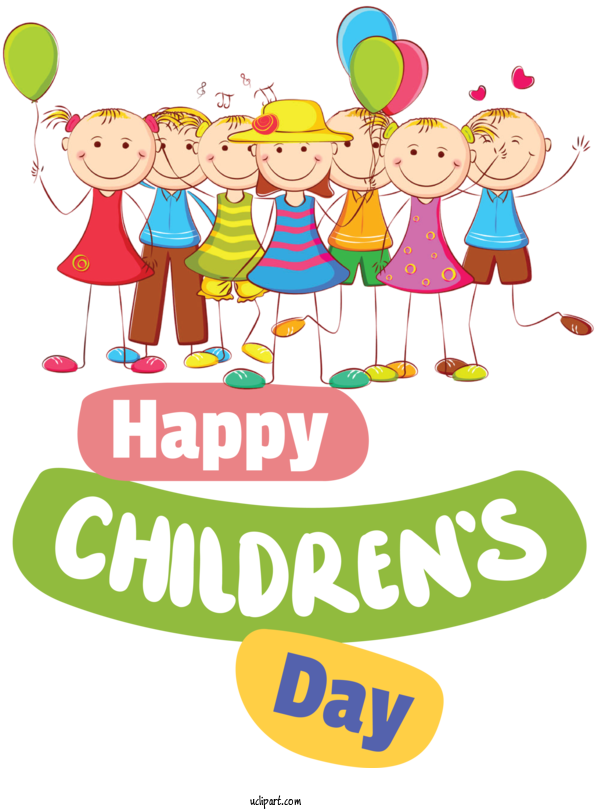 Free Holidays Cartoon Design GIF For Children's Day Clipart Transparent Background