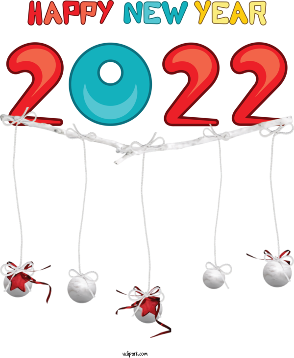 Free Holidays Design Balloon Line For New Year 2022 Clipart Transparent Background