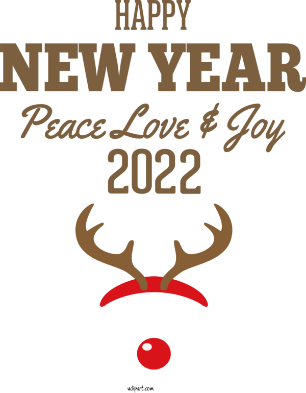 Free Holidays Reindeer Logo Antler For New Year 2022 Clipart Transparent Background