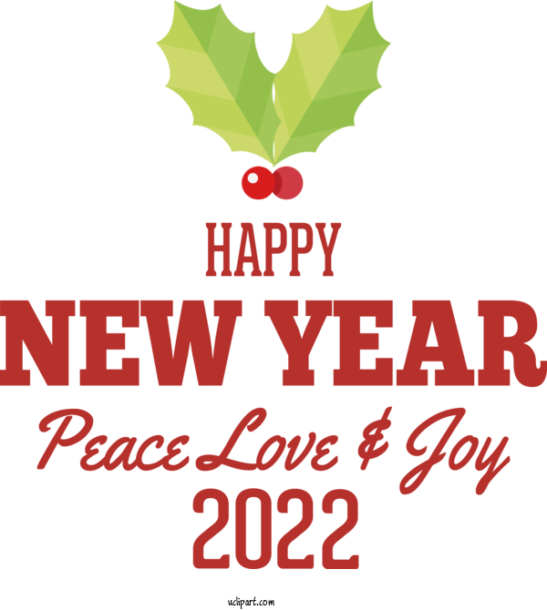 Free Holidays Logo Tree Leaf For New Year 2022 Clipart Transparent Background