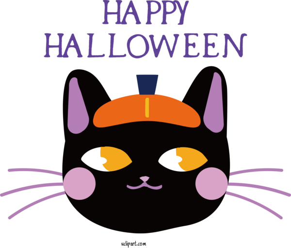 Free Holidays Siamese Cat Malayan Cat Cartoon For Halloween Clipart Transparent Background