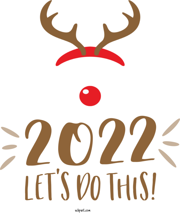Free Holidays Reindeer Deer Design For New Year 2022 Clipart Transparent Background