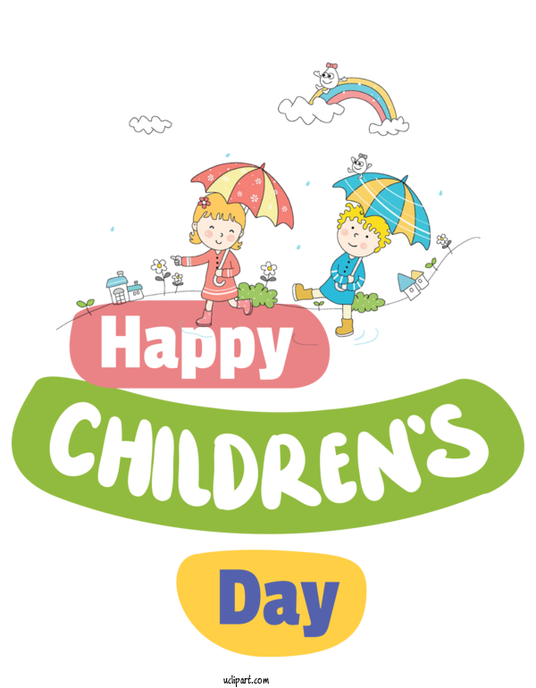 Free Holidays Logo Design Line For Children's Day Clipart Transparent Background