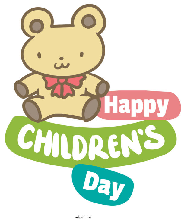 Free Holidays Human Teddy Bear Logo For Children's Day Clipart Transparent Background