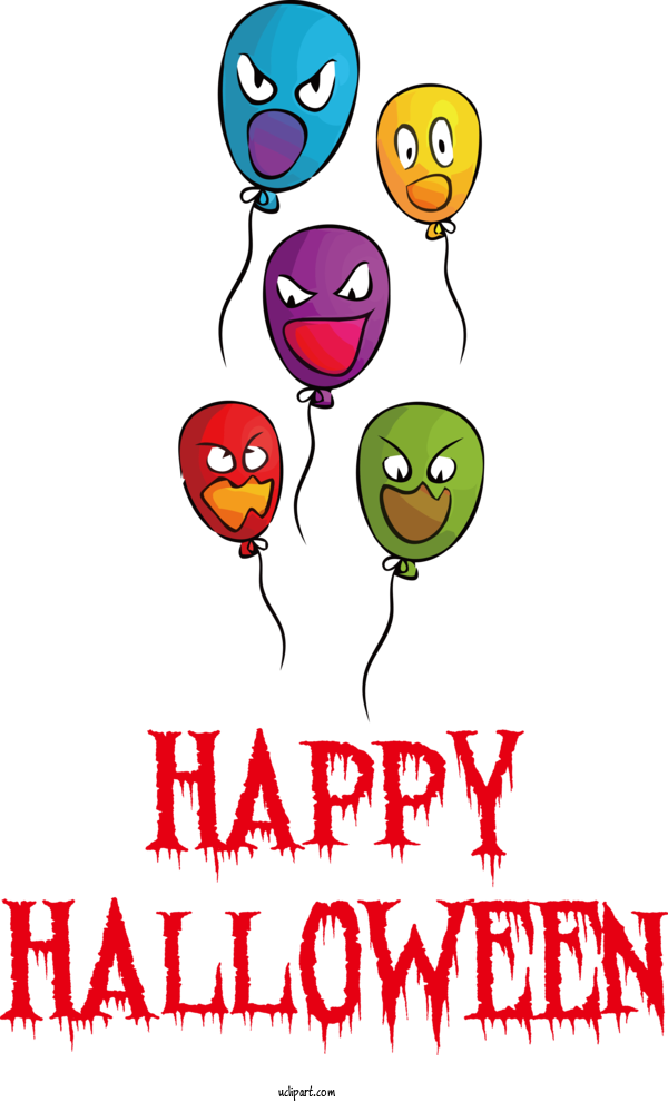 Free Holidays Balloon Line Flower For Halloween Clipart Transparent Background