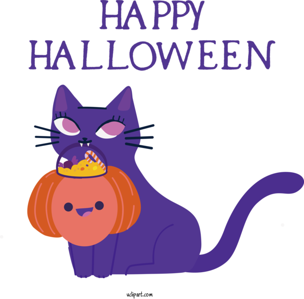 Free Holidays Cat Drawing Kitten For Halloween Clipart Transparent Background
