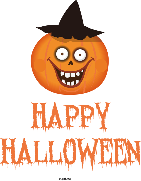 Free Holidays Jack O' Lantern Cartoon Happiness For Halloween Clipart Transparent Background