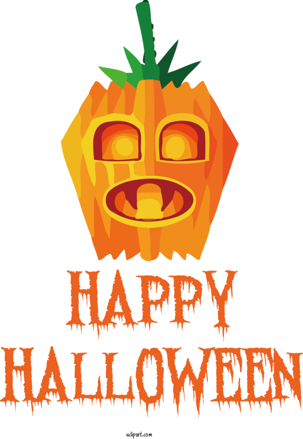 Free Holidays Jack O' Lantern Logo Cartoon For Halloween Clipart Transparent Background