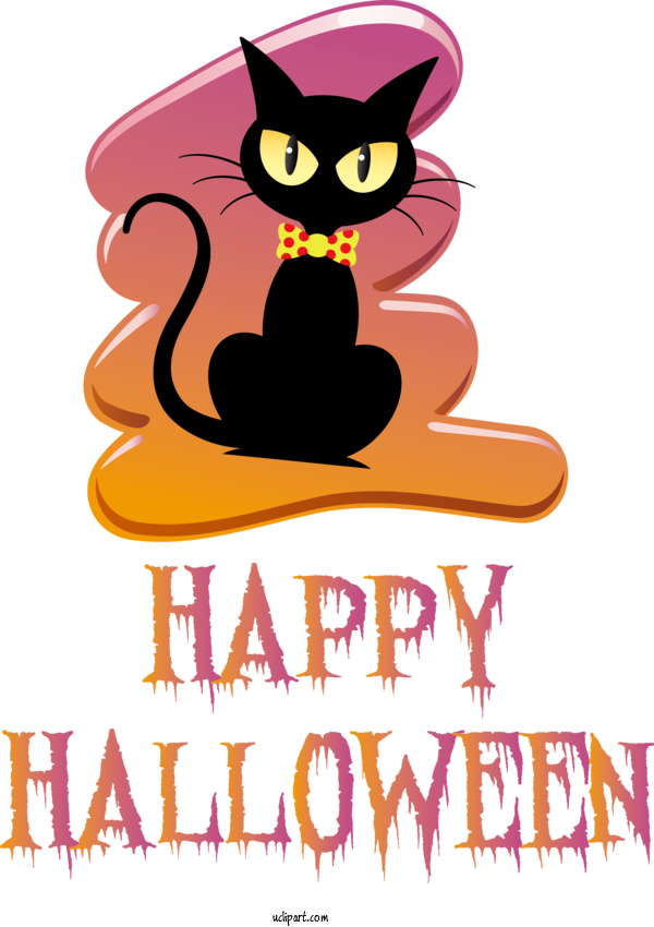 Free Holidays Cat Cat Like Whiskers For Halloween Clipart Transparent Background