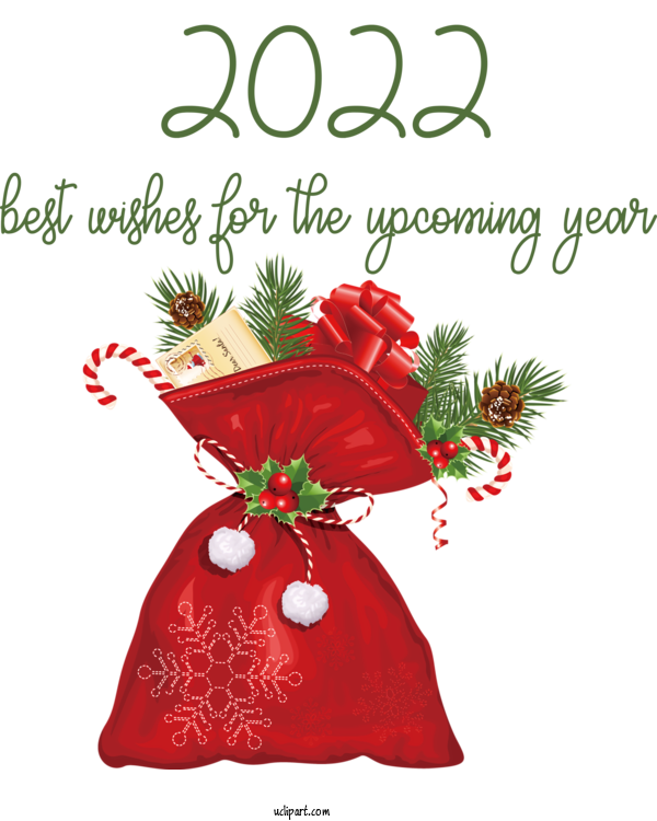 Free Holidays Bag Christmas Day Gift Bag For New Year 2022 Clipart Transparent Background