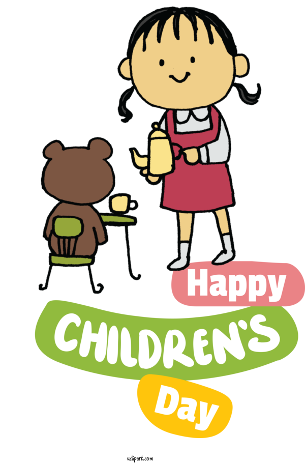 Free Holidays Cartoon Drawing Animation For Children's Day Clipart Transparent Background