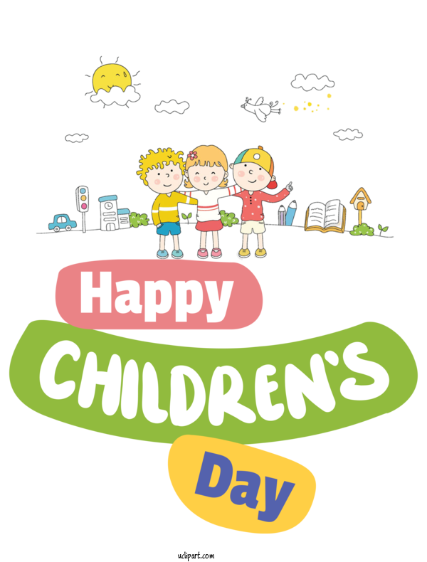 Free Holidays Human Logo Cartoon For Children's Day Clipart Transparent Background