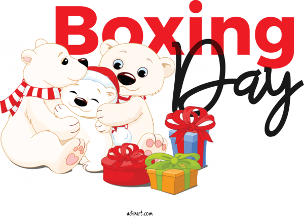 Free Holidays Bears Polar Bear Brown Bear For Boxing Day Clipart Transparent Background