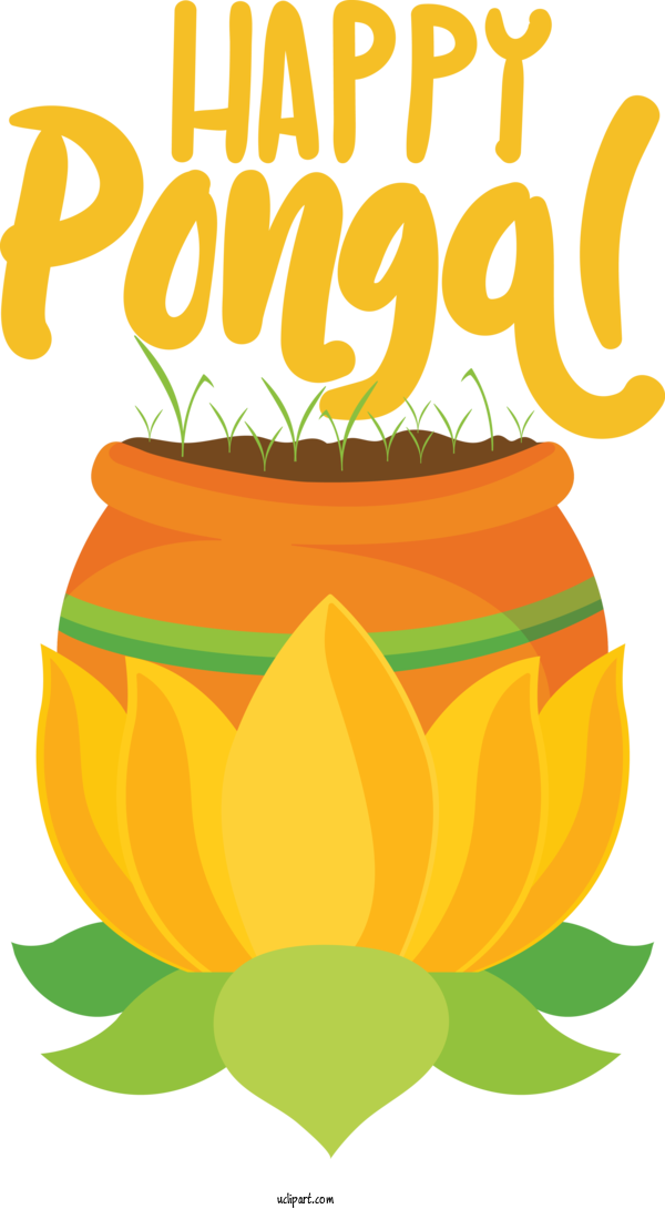 Free Holidays Flower Pumpkin Flowerpot For Pongal Clipart Transparent Background