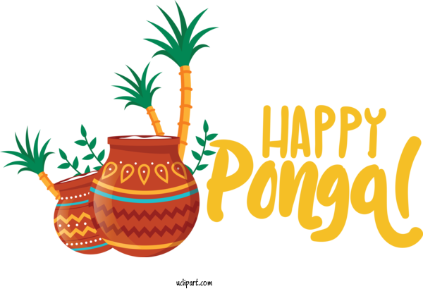 Free Holidays Flower Pineapple Logo For Pongal Clipart Transparent Background