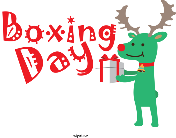 Free Holidays Reindeer Christmas Day Deer For Boxing Day Clipart Transparent Background