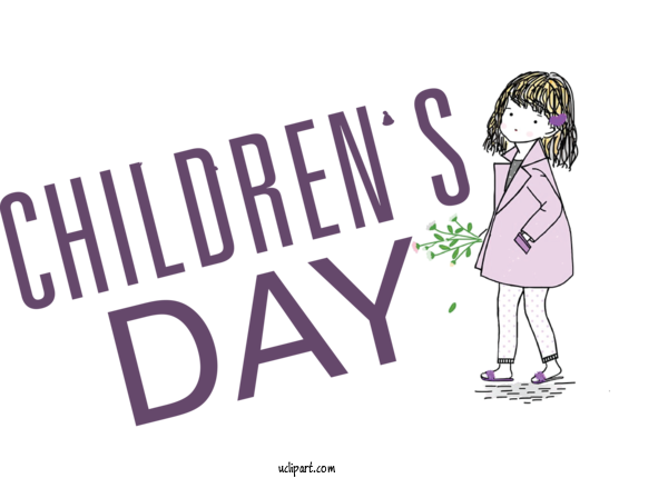 Free Holidays Human Logo Violet For Children's Day Clipart Transparent Background