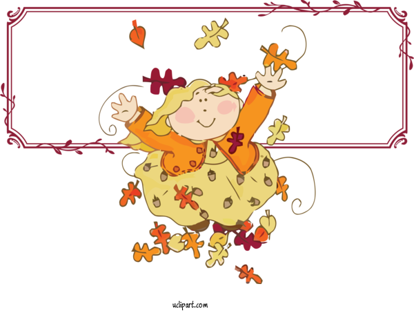 Free Holidays Cartoon Drawing Hello Fall! For Thanksgiving Clipart Transparent Background