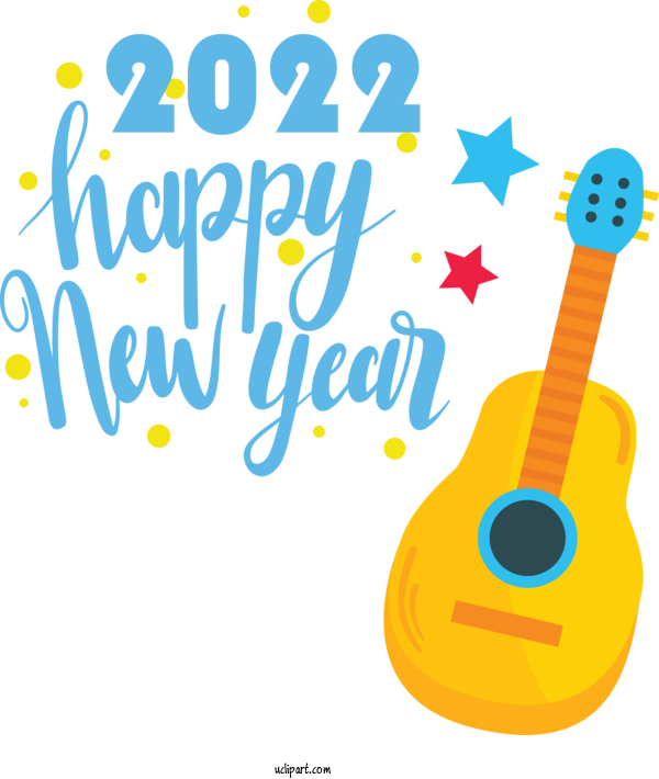 Free Holidays Guitar Accessory Guitar Design For New Year 2022 Clipart Transparent Background