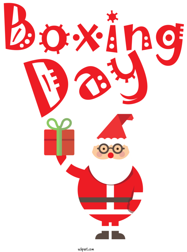 Free Holidays Christmas Day Christmas Tree Santa Claus For Boxing Day Clipart Transparent Background