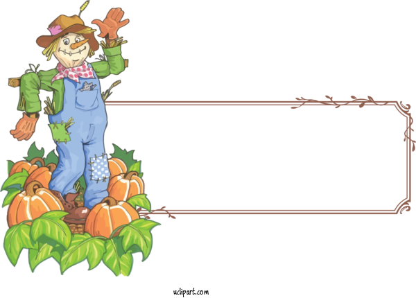 Free Holidays Scarecrow Drawing Scarecrow For Thanksgiving Clipart Transparent Background