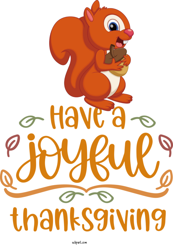 Free Holidays Squirrels Chipmunks Cartoon For Thanksgiving Clipart Transparent Background