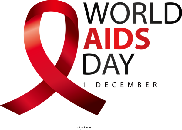 Free Holidays Logo Font Design For World AIDS Day Clipart Transparent Background
