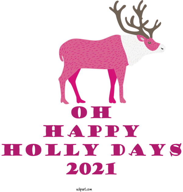 Free Holidays Reindeer Deer Elk For Christmas Clipart Transparent Background