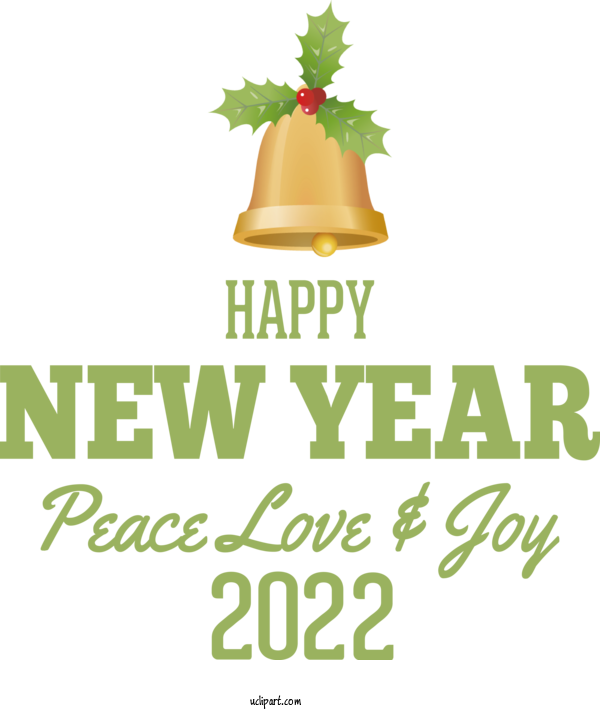 Free Holidays Logo Font Plant For New Year 2022 Clipart Transparent Background