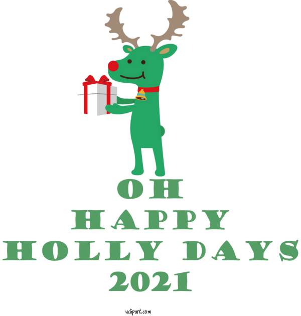 Free Holidays Reindeer Deer Christmas Day For Christmas Clipart Transparent Background