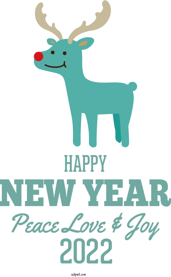 Free Holidays Reindeer Deer Logo For New Year 2022 Clipart Transparent Background