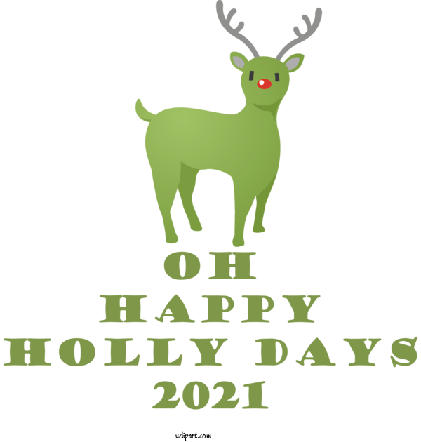Free Holidays Reindeer Rudolph Deer For Christmas Clipart Transparent Background
