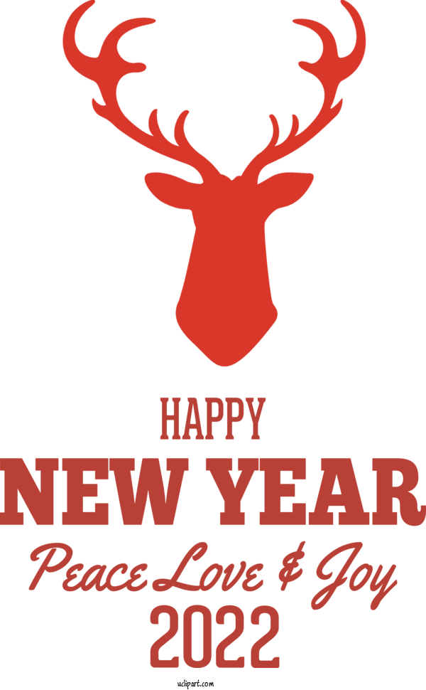 Free Holidays Reindeer Logo Antler For New Year 2022 Clipart Transparent Background