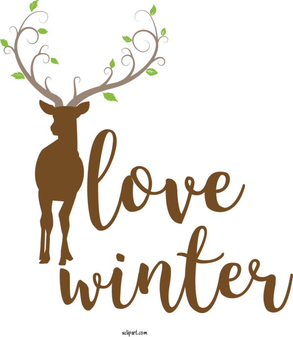 Free Nature Reindeer Deer Logo For Winter Clipart Transparent Background